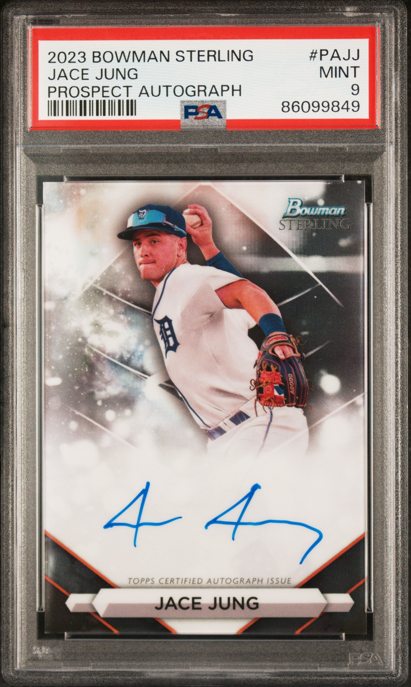 2023 Bowman Sterling Prospect Autographs Jace Jung #PAJJ PSA 9