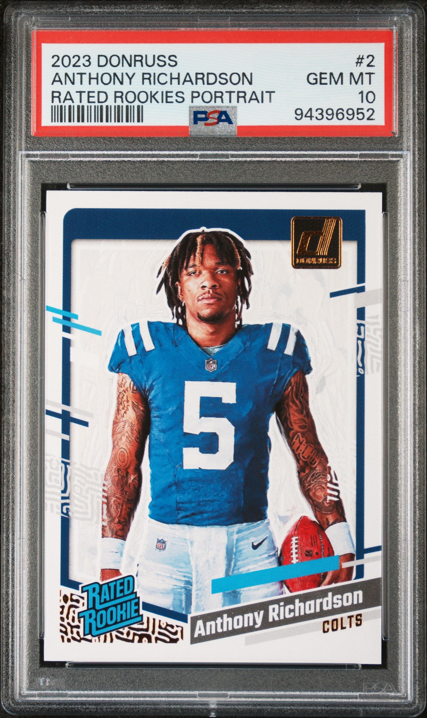 2023 Panini Donruss Rated Rookies Portrait Anthony Richardson #2 PSA 10