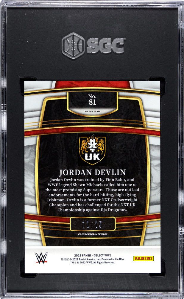 2022 Panini Select WWE Tie Dye Prizm Jordan Devlin #81 /25 SGC 9