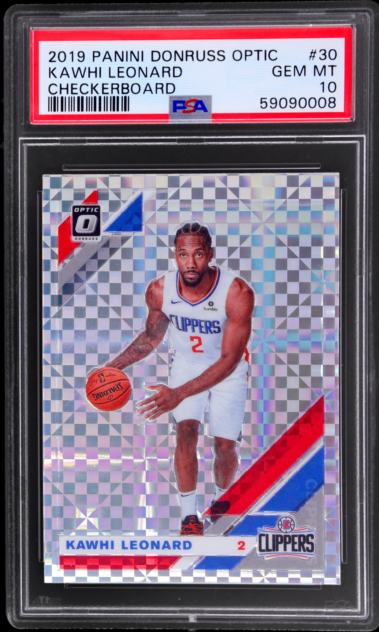 2019 Donruss Optic #30 Kawhi Leonard Checkerboard PSA 10