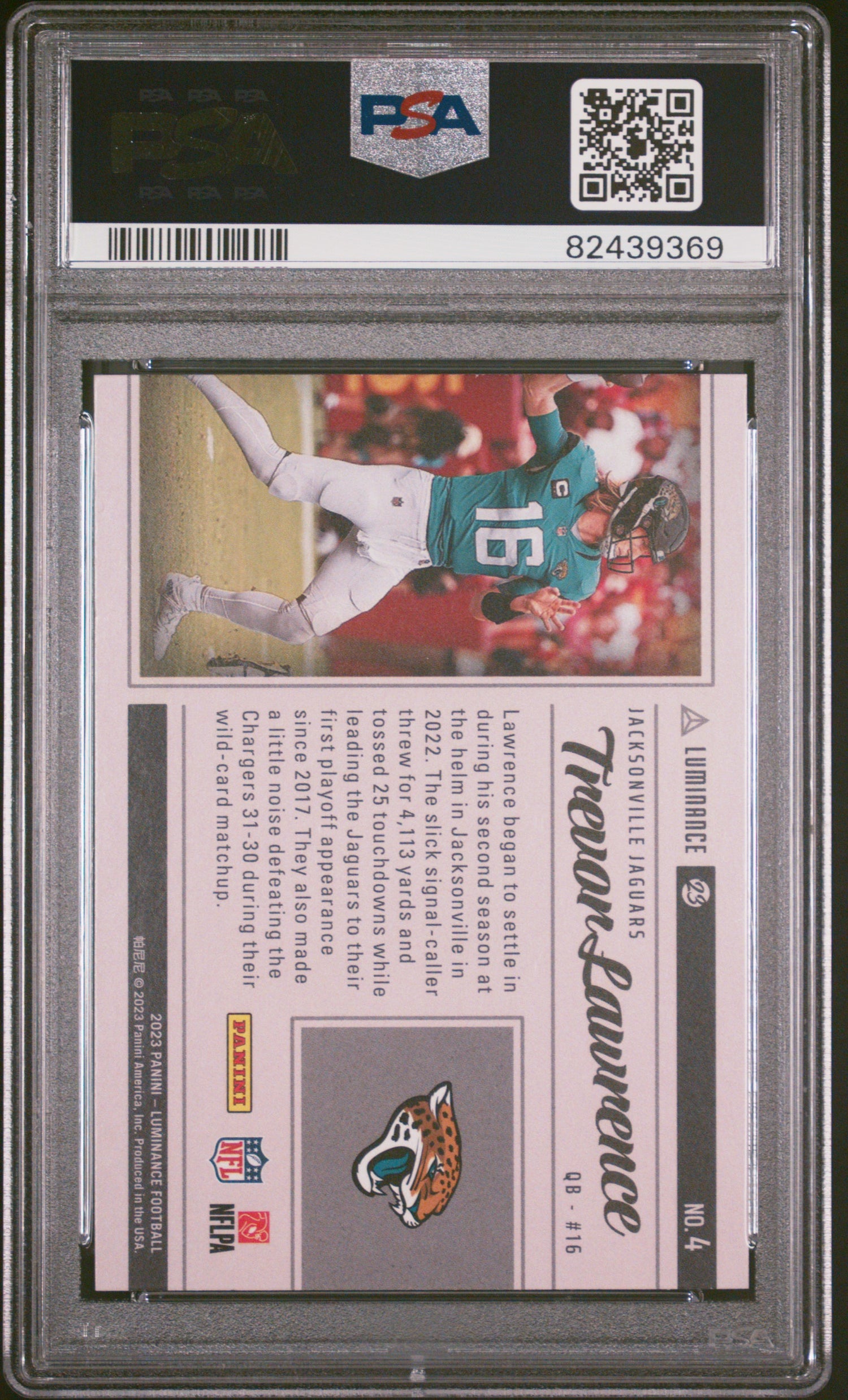 2023 Panini Luminance Vestige Trevor Lawrence #4 PSA 10