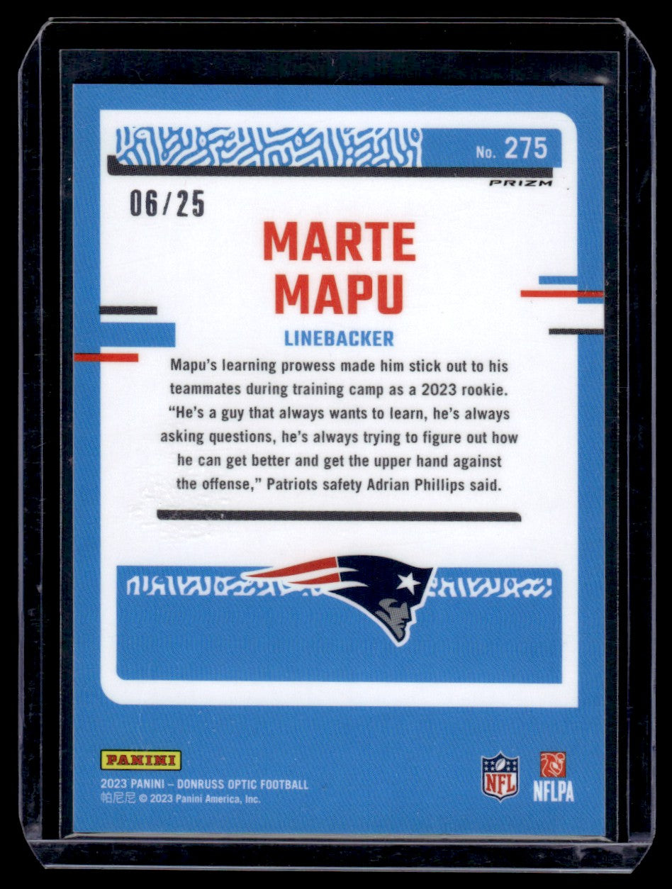 2023 Panini Donruss #275 Marte Mapu Prizm Rookie /25