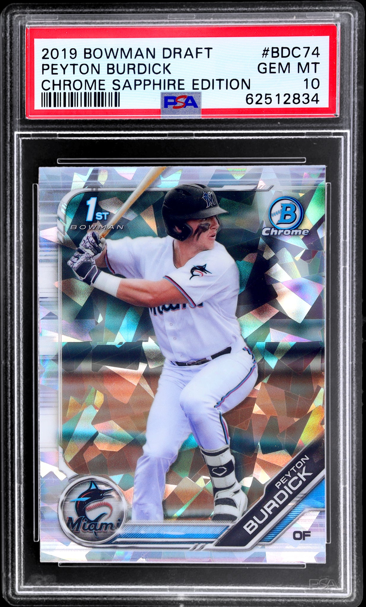 2019 Bowman Draft Sapphire Chrome Peyton Burdick #BDC74 PSA 10