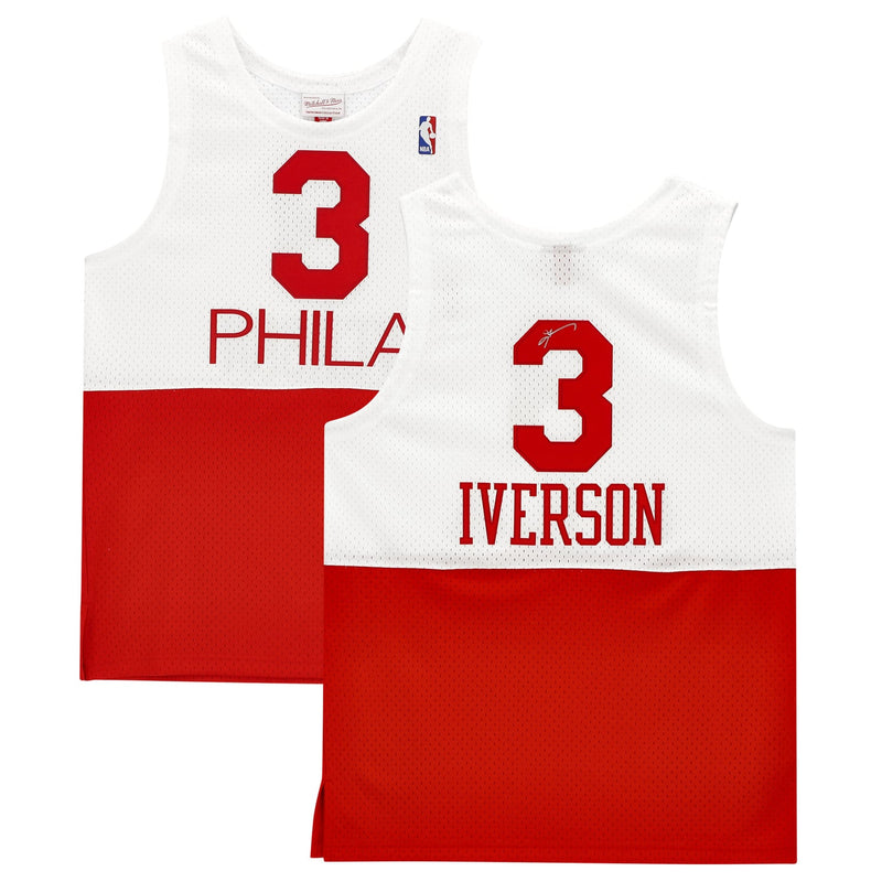 Allen Iverson Philadelphia 76ers Fanatics Authentic Autographed Mitchell & Ness Red and White 2003-04 Swingman Jersey