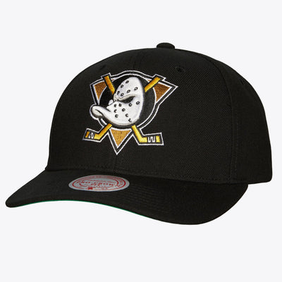 Mitchell & Ness Anaheim Ducks Black Team Ground 2.0 Pro Snapback Hat