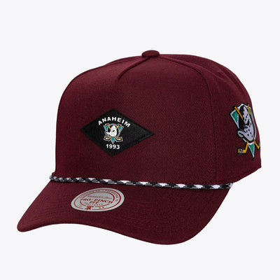 Mitchell & Ness Anaheim Ducks Purple Fine Print Pro Pinch Snapback Hat