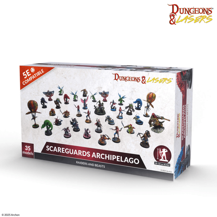 Archon Studio Dungeons & Lasers Raiders and Beasts of Scareguards Archipelago Miniatures Set