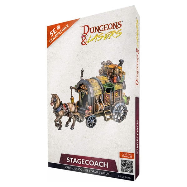 Archon Studio Dungeons & Lasers Stagecoach with Horse Miniature