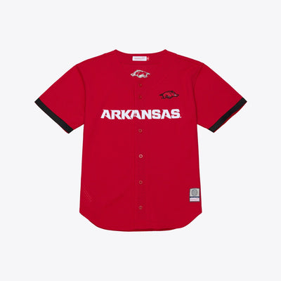Mitchell & Ness Arkansas Razorbacks Cardinal Head Coach Full-Button Fashion Jersey