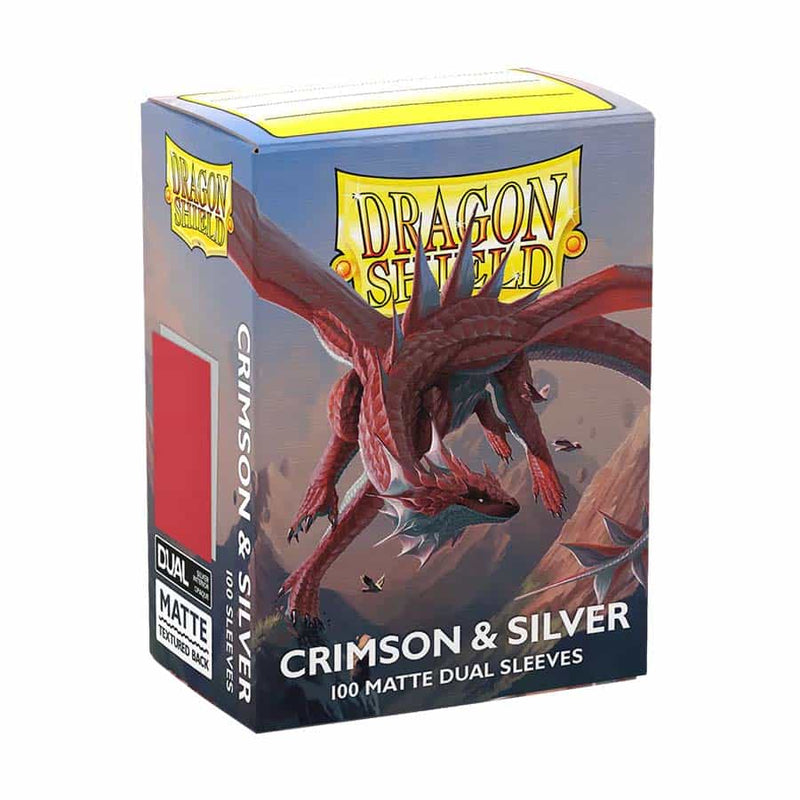 Dragon Shield Matte Dual Sleeves (100 Count) - Crimson & Silver