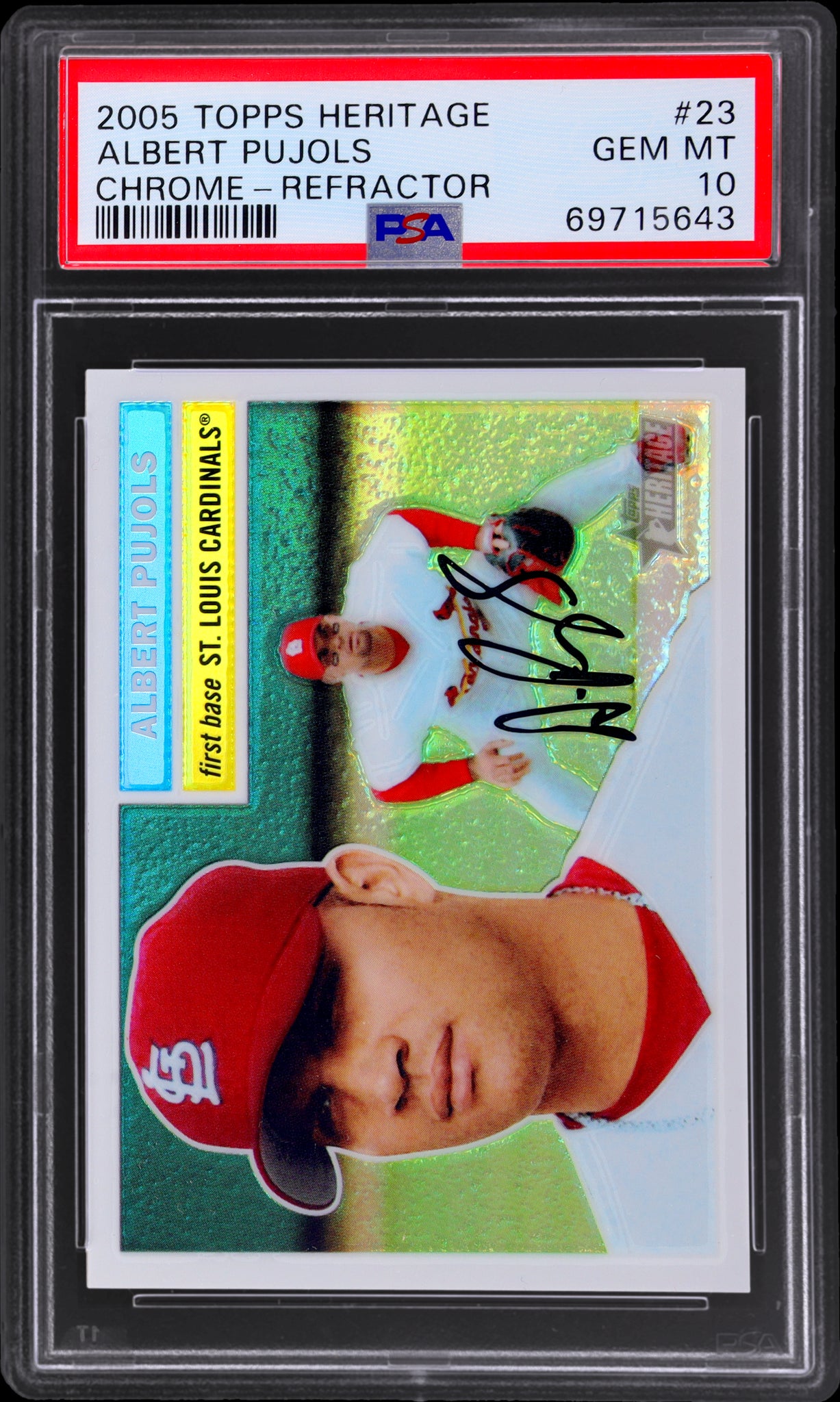 2005 Topps Heritage Chrome Refractor Albert Pujols #THC23 /556 PSA 10