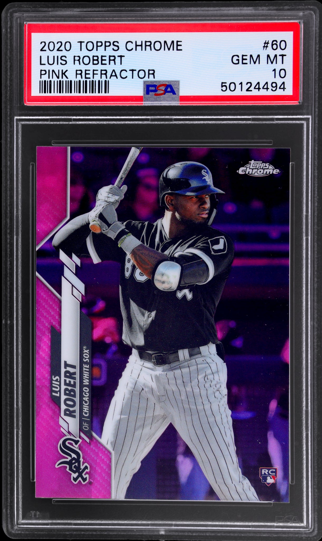 2020 Topps Chrome Pink Refractor Luis Robert #60 PSA 10