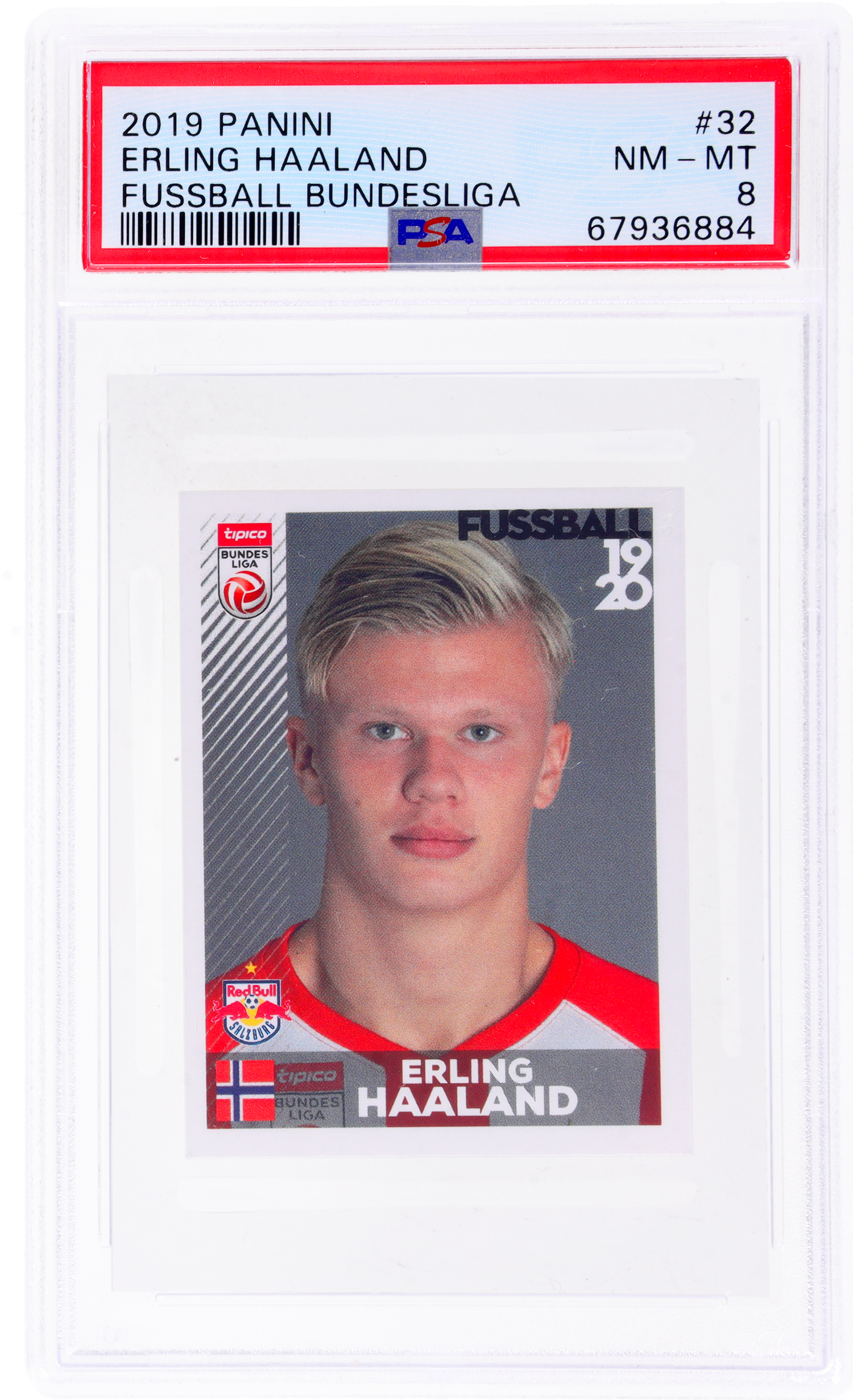 2019 Panini Fussball Bundesliga Light Border Erling Haaland #32B PSA 8