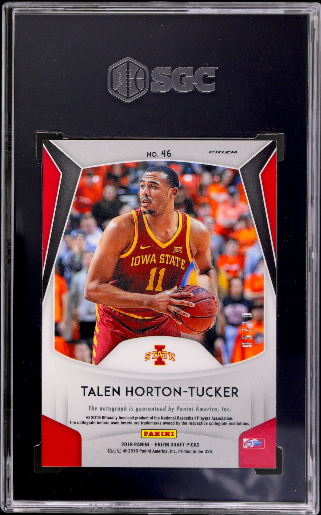 2019 Panini Prizm Draft Picks Auto Gold Prizm Talen Horton-Tucker /10 SGC 9.5