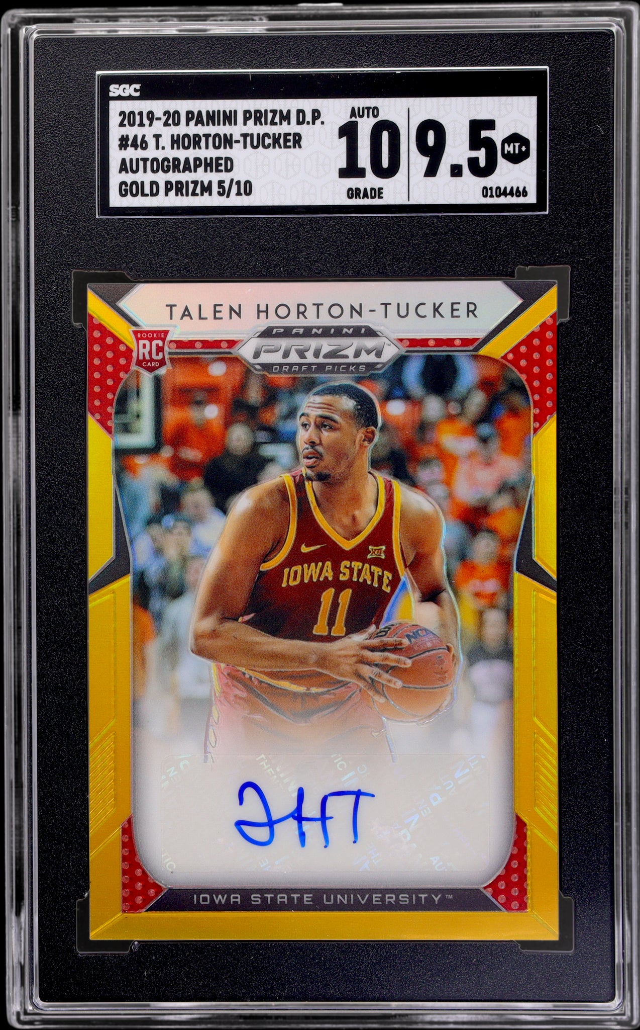 2019 Panini Prizm Draft Picks Auto Gold Prizm Talen Horton-Tucker /10 SGC 9.5