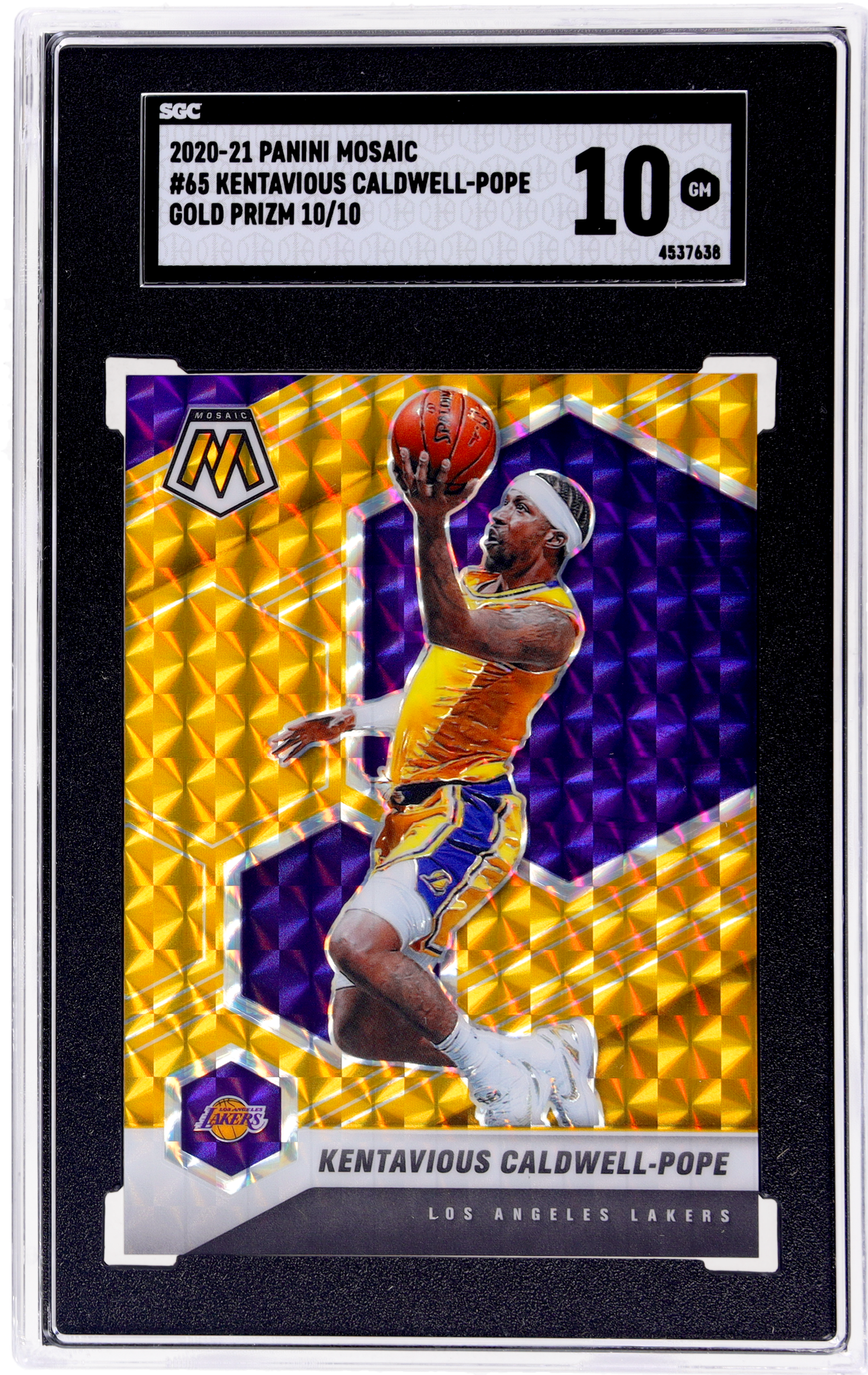 2020 Panini Mosaic Gold Mosaic Kentavious Caldwell-Pope #65 /10 SGC 10