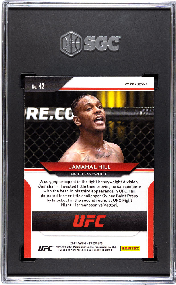 2021 Panini Prizm UFC Green Prizm Jamahal Hill #42 SGC 10