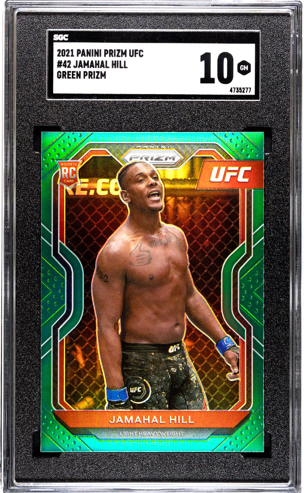 2021 Panini Prizm UFC Green Prizm Jamahal Hill #42 SGC 10