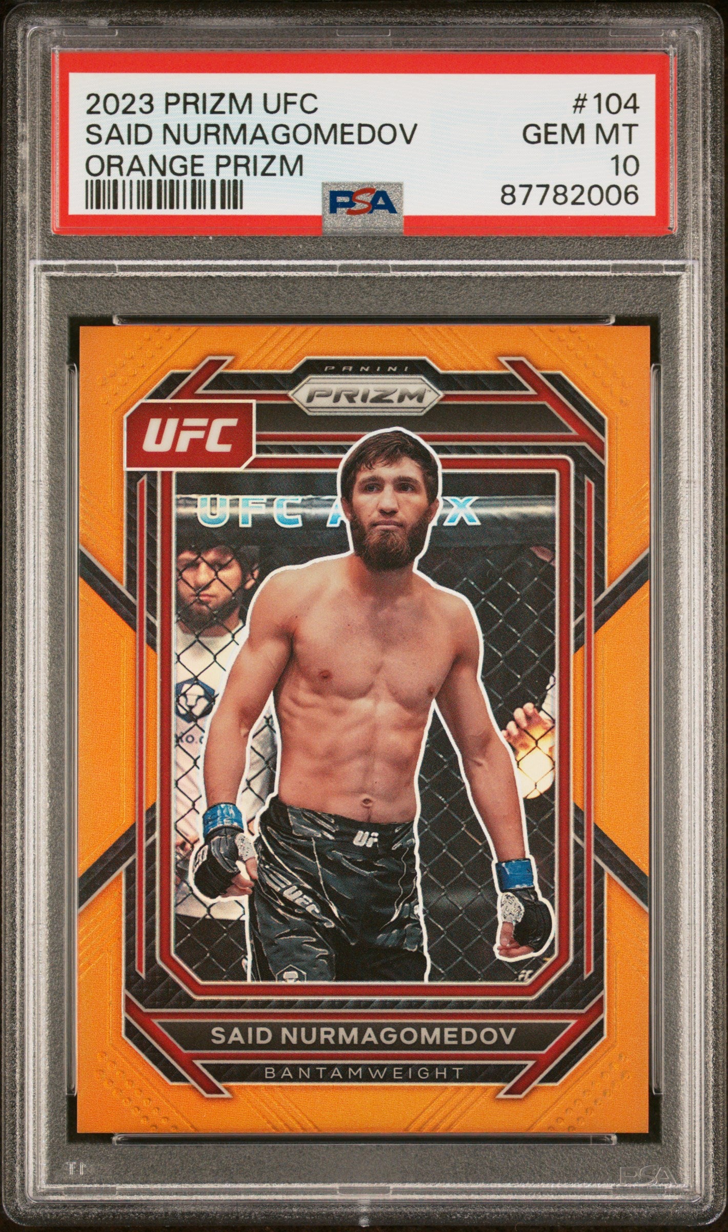 2023 Panini Prizm Orange Prizm Said Nurmagomedov #104 /99 PSA 10