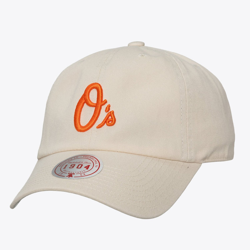 Mitchell & Ness Baltimore Orioles Cream Off-Season 1904 Dad Adjustable Hat