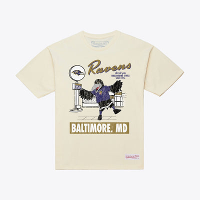 Mitchell & Ness Baltimore Ravens Cream Deli T-Shirt
