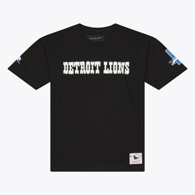 Mitchell & Ness Barry Sanders Detroit Lions Black Classic Name & Number T-Shirt