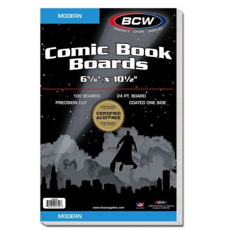BCW Modern Comic Backing Boards (100 Count) - 6⅝" × 10½"