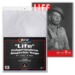BCW Life Magazine Bags (100 Count) - 11 1/8 x 14 1/4 Inches