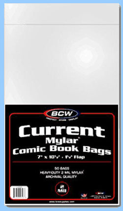 BCW Current Comic Mylar Bags (50 Count) - 2 Mil Archival Polyester