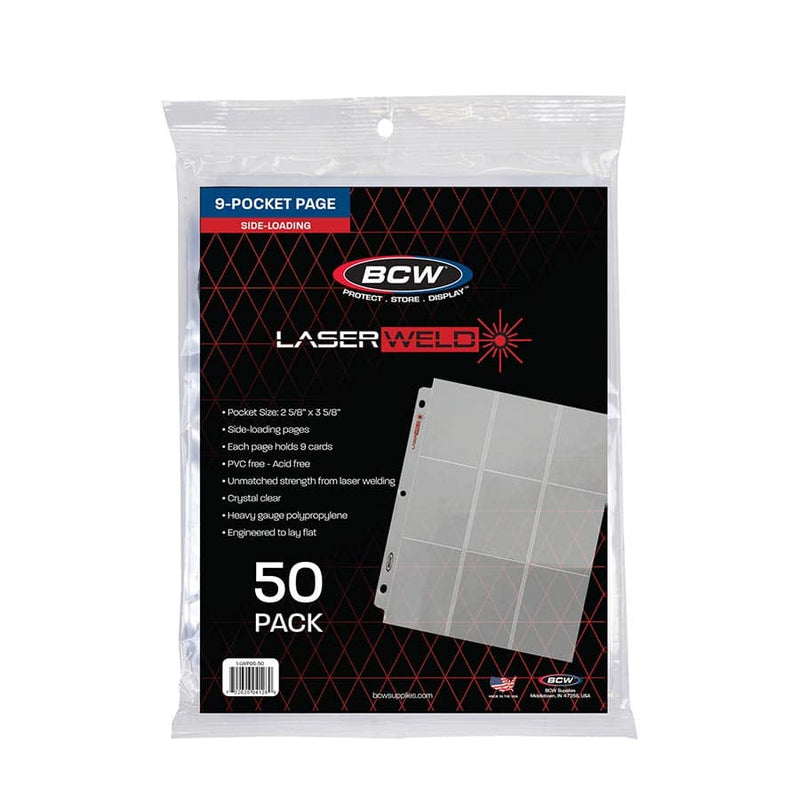 BCW LaserWeld 9-Pocket Side Load Pages (50 Count)