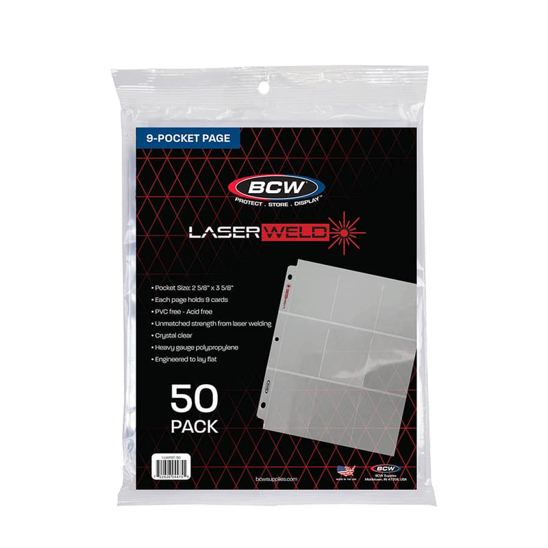 BCW LaserWeld 9-Pocket Pages (50 Count) - Top Loading