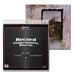 BCW 33 RPM Record Album Sleeves (100 Count) - 2 Mil Clear