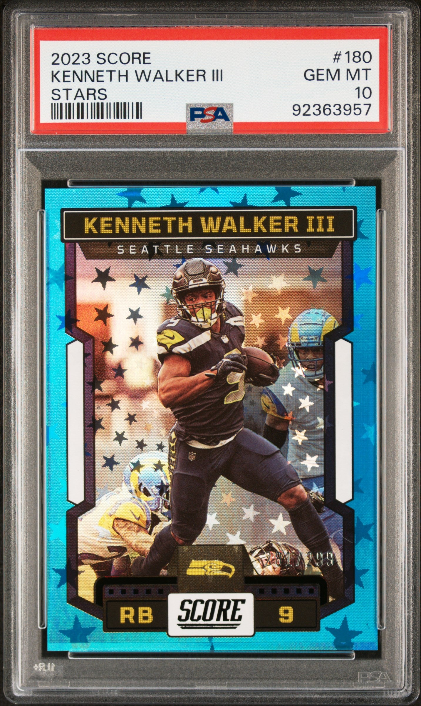 2023 Panini Score Stars Kenneth Walker III #180 /199 PSA 10