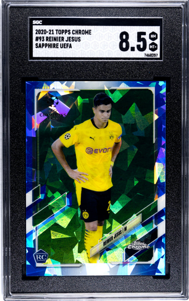 2020 Topps Chrome Sapphire UEFA Champions League Reinier Jesus #93 SGC 8.5