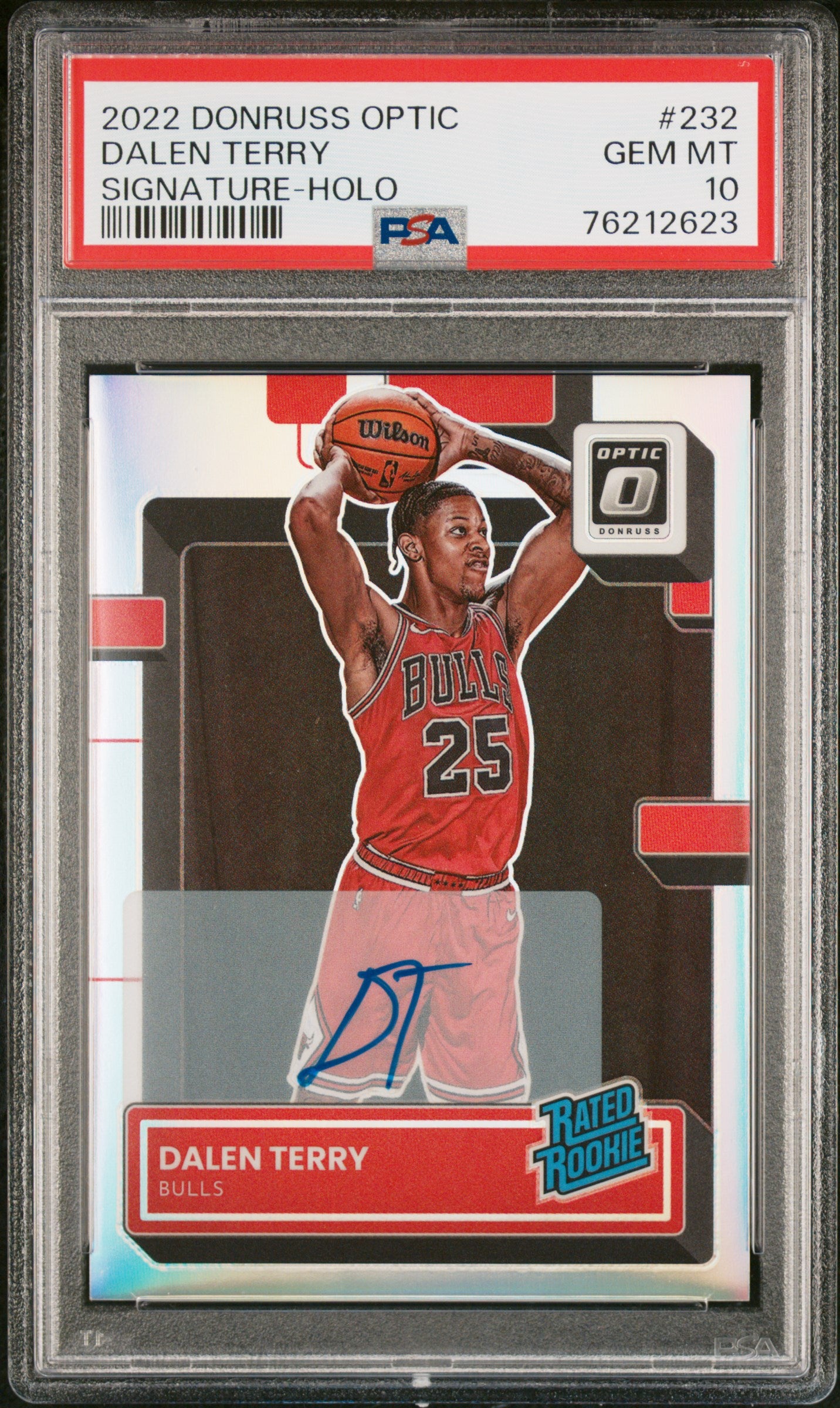 2022 Panini Donruss Optic #232 Dalen Terry Signature-Holo PSA 10
