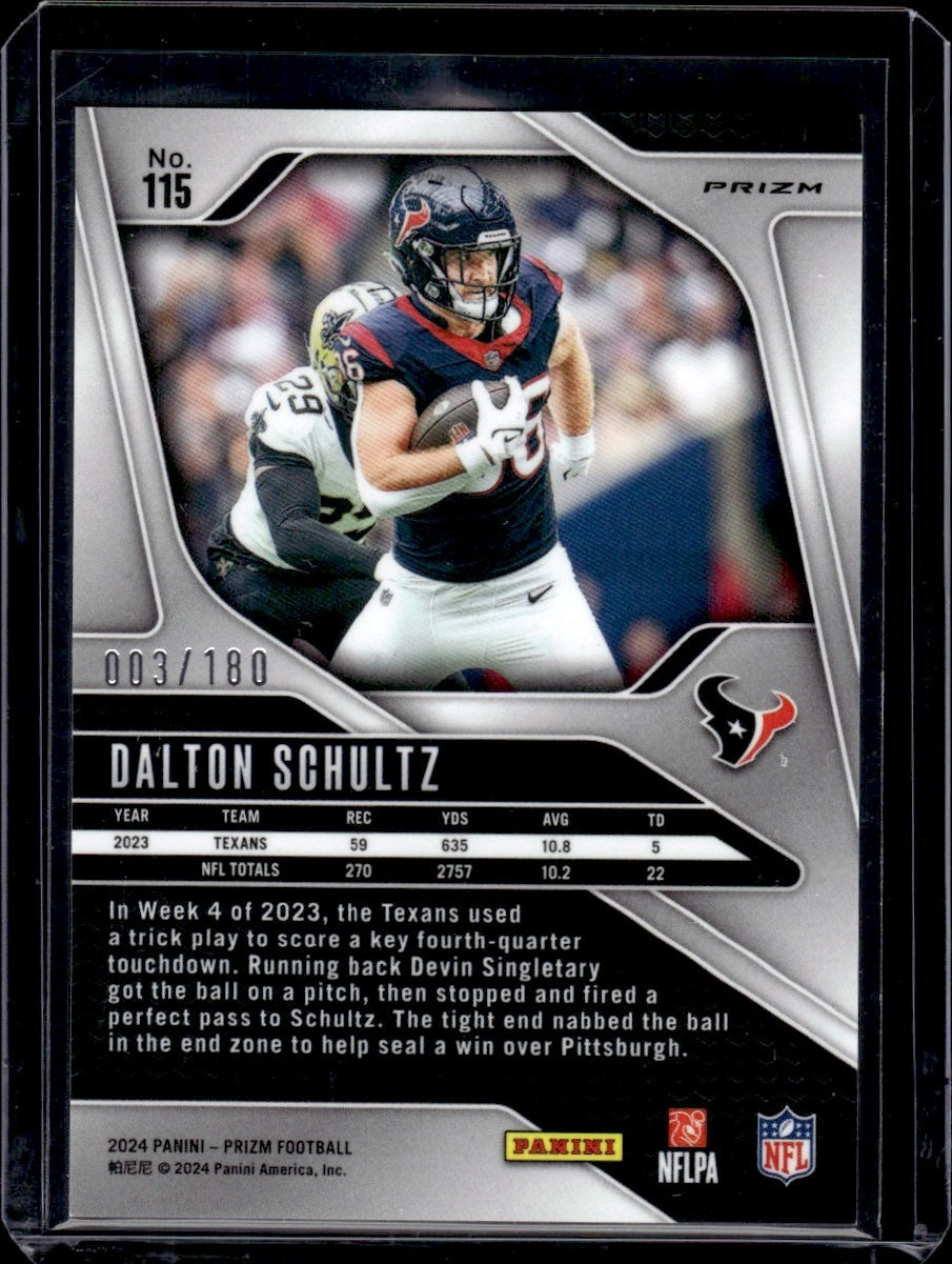 2024 Panini Prizm #115 Dalton Schultz /180 Houston Texans