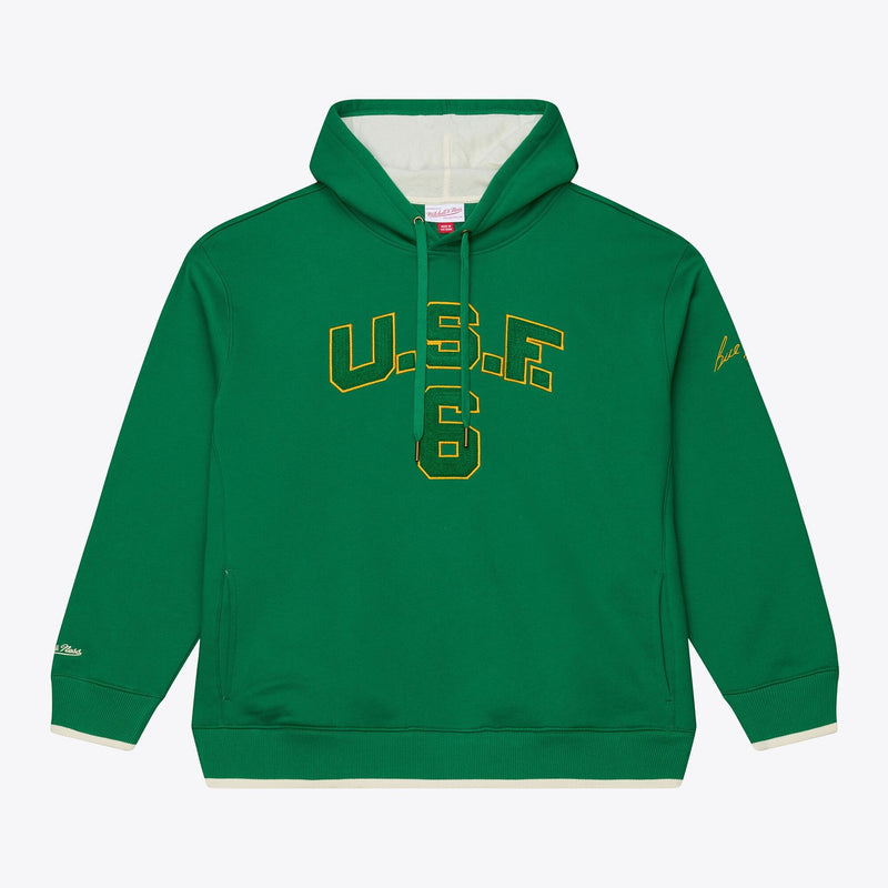 Mitchell & Ness Bill Russell San Francisco Dons Green Team Legacy Fleece Hoodie