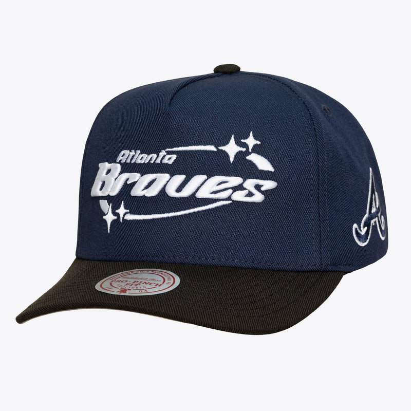 Mitchell & Ness Atlanta Braves Navy/Black 404 Club Starz Pro Pinch Snapback Hat
