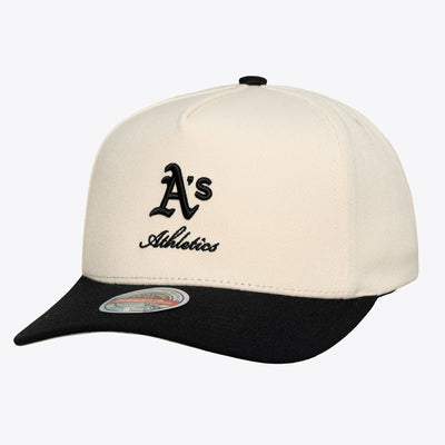 Athletics Mitchell & Ness Flawless Stretch-Snap Hat - Cream/Black