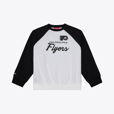 Mitchell & Ness Women's Philadelphia Flyers White/Black Head Coach Lightweight Raglan Sweatshirt