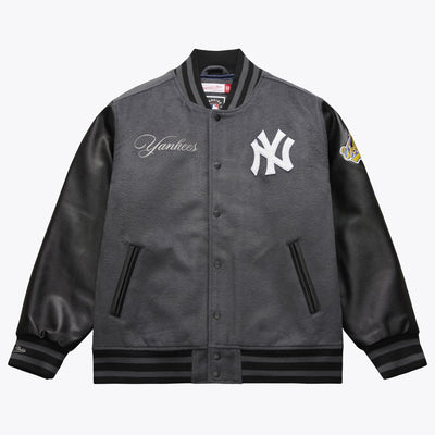 Mitchell & Ness New York Yankees Gray/Black Legacy Made Varsity Full-Snap Jacket