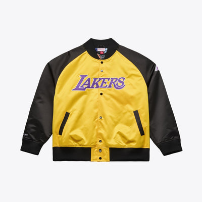 Mitchell & Ness Shaquille O'Neal Los Angeles Lakers Gold/Black Player Lightweight Satin Full-Snap Jacket