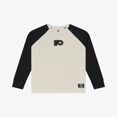 Mitchell & Ness Philadelphia Flyers Cream/Black Retro Roots Premium Long Sleeve T-Shirt