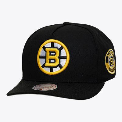 Mitchell & Ness Boston Bruins Black Double Clutch Pro Pinch Snapback Hat