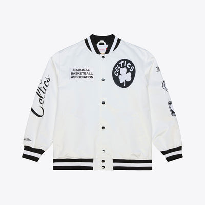 Mitchell & Ness Boston Celtics Arctic White Lightweight Satin Full-Snap Jacket
