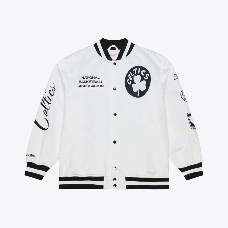 Mitchell & Ness Boston Celtics Arctic White Lightweight Satin Full-Snap Jacket