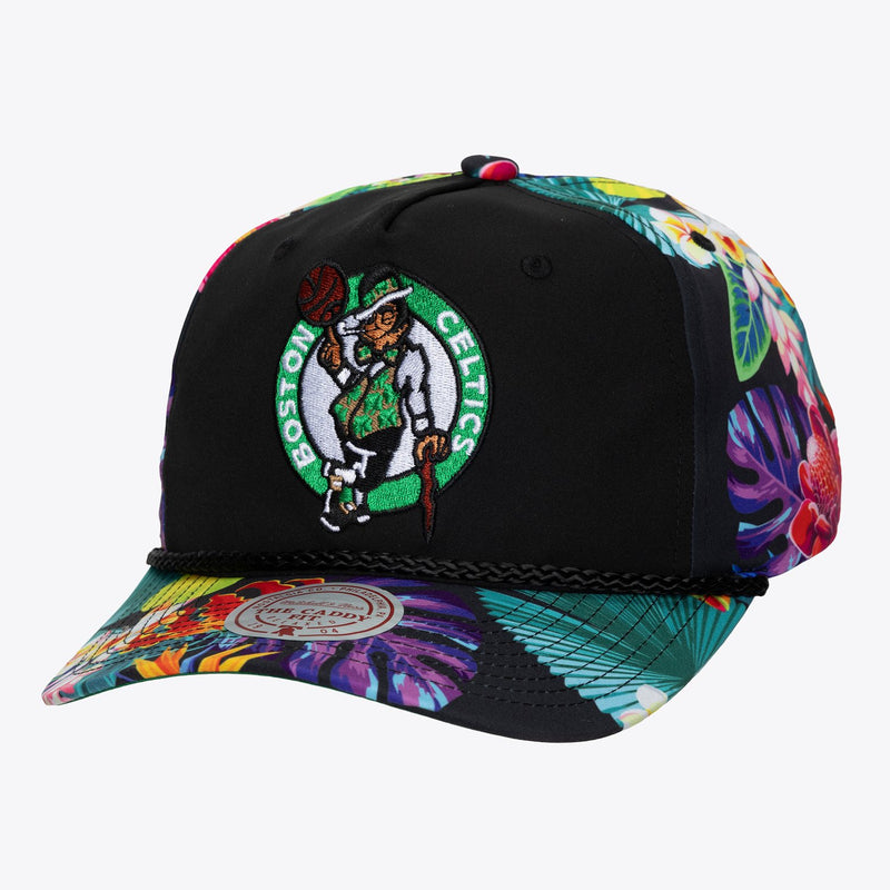 Mitchell & Ness Boston Celtics Black Pro Floral Caddy Adjustable Hat