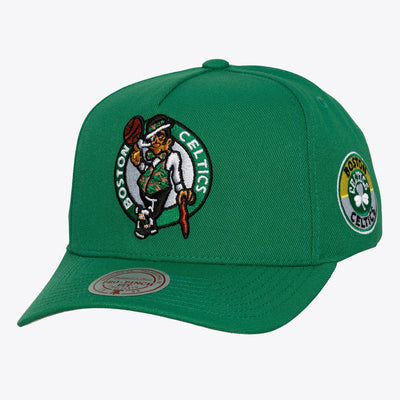 Mitchell & Ness Boston Celtics Kelly Green Double Clutch Pro Pinch Snapback Hat
