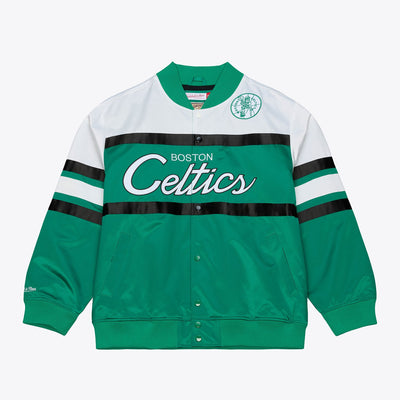Mitchell & Ness Boston Celtics Kelly Green Head Coach Lightweight Satin Full-Snap Jacket