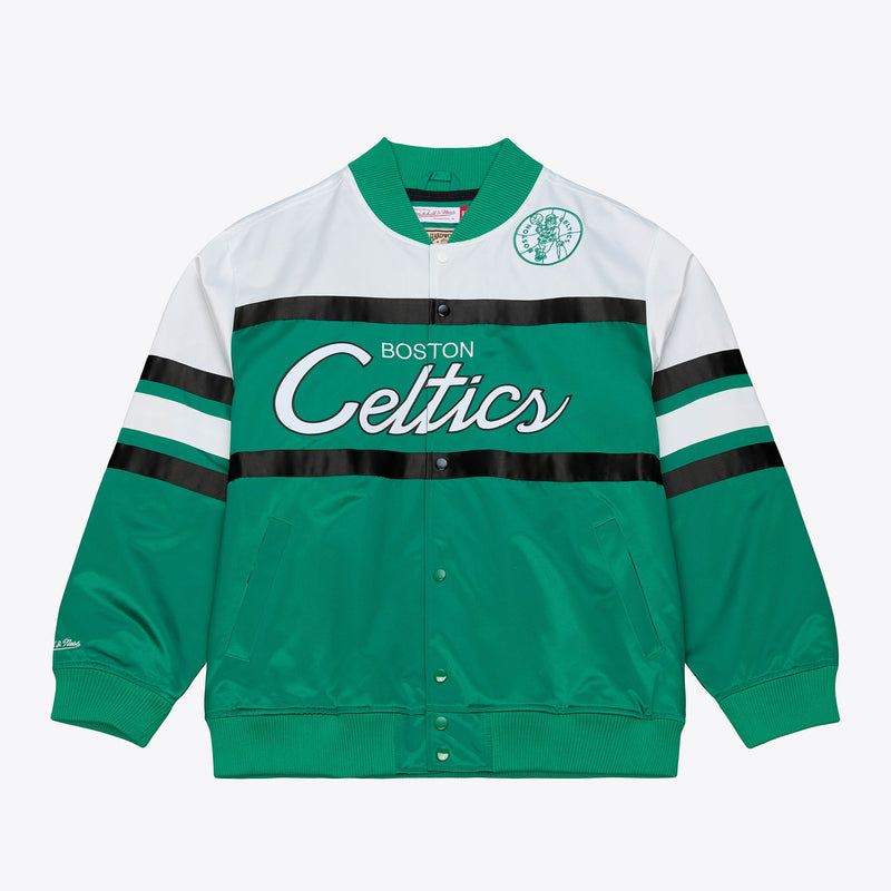 Mitchell & Ness Boston Celtics Kelly Green Head Coach Lightweight Satin Full-Snap Jacket